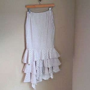 Women's NBD Ayesha Striped Flounce Skirt Size S